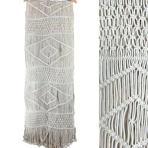 Macrame Table Runner Bohemian Home Decor Natural Cream 94" Long Z Gallerie